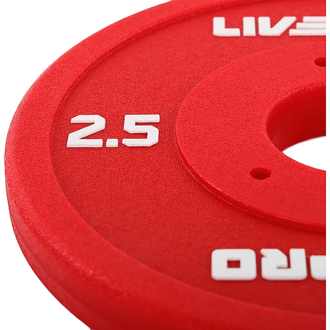 Диск для штанги полиуретановый
 LiveUp LP8028-2_5 ø50мм 2,5кг