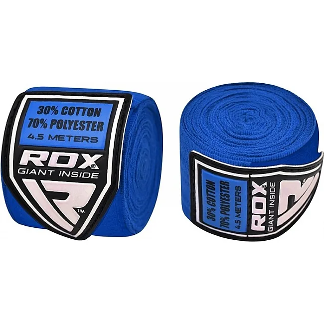 Бинты для бокса RDX Fibra Blue (4,5м)