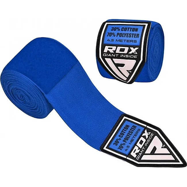 Бинты для бокса RDX Fibra Blue (4,5м)
