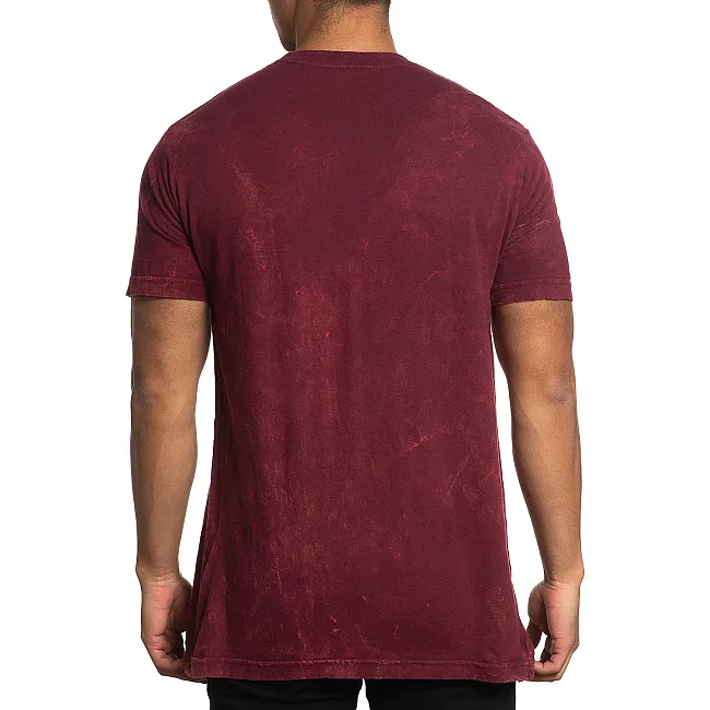 Футболка мужская AFFLICTION Post Human Burgundy Lava Wash