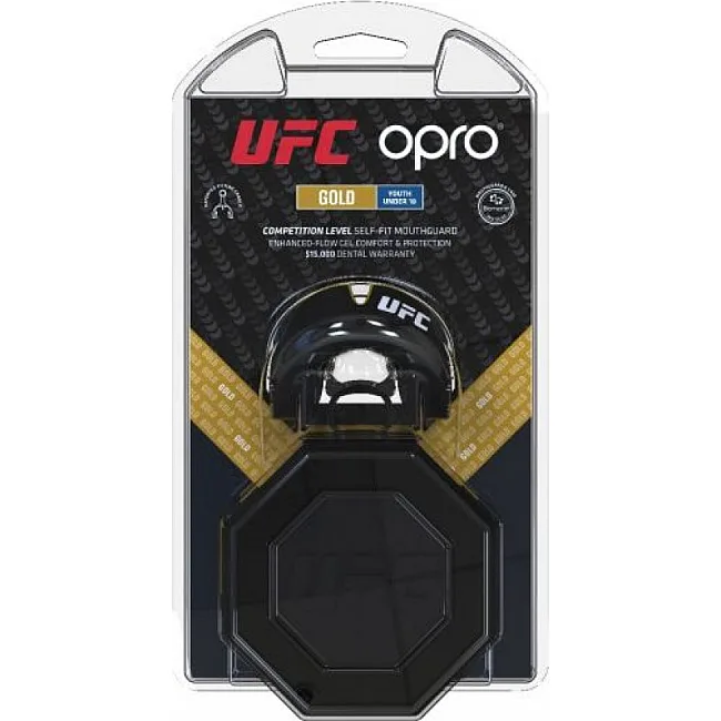 Подростковая капа для бокса UFC Gold (черный-золотой) OPRO 2266001