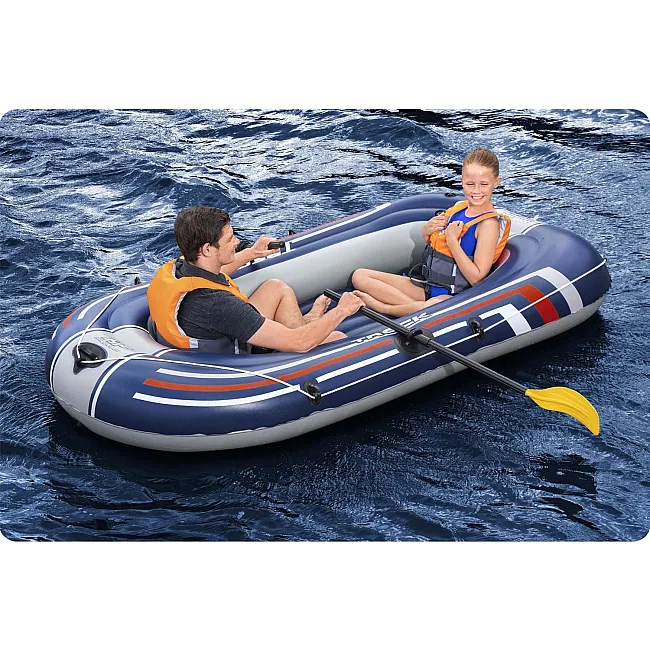 Човен надувний Bestway Hydro-Force Treck X1 228 х 121 см, сіро-синій