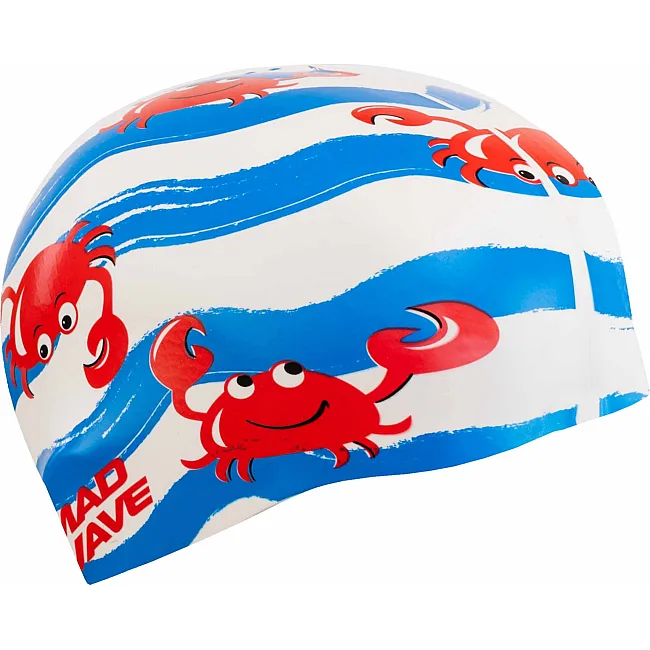 Шапочка для басейну силіконова для дорослих MADWAVE Crabs M057407 (Білий)