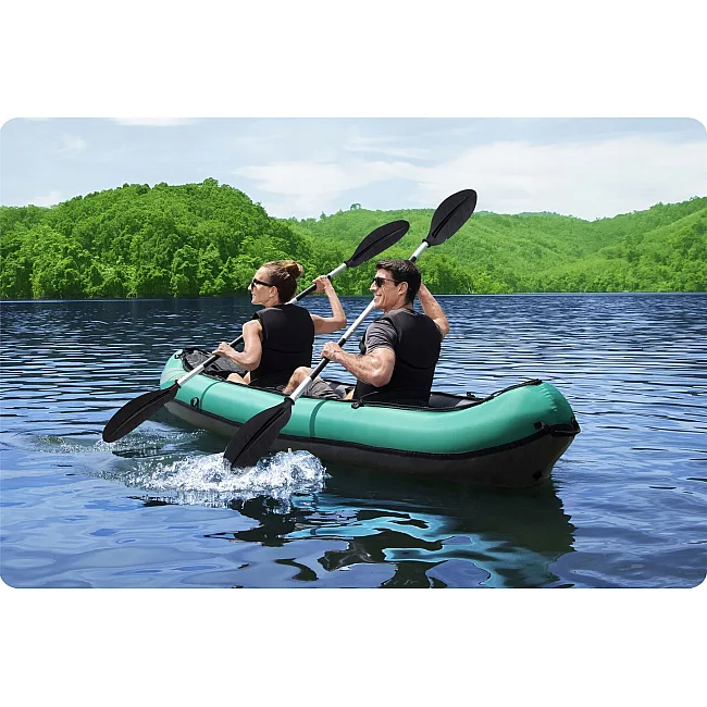 Каяк надувний Bestway Hydro-Force Ventura X2 330 х 86 см, чорно-м'ятний