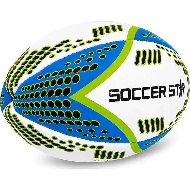 Регбийный мяч SOCCER STAR R-5354-3 (Белый-синий-салатовый)