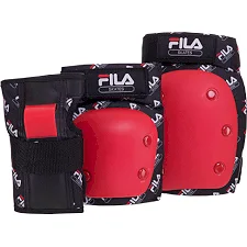 Защита для роликов детская наколенники налокотники перчатки FILA 6075111 (Красный)