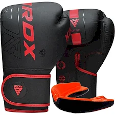 Боксерские перчатки RDX F6 Kara Matte Red (капа в комплекте)