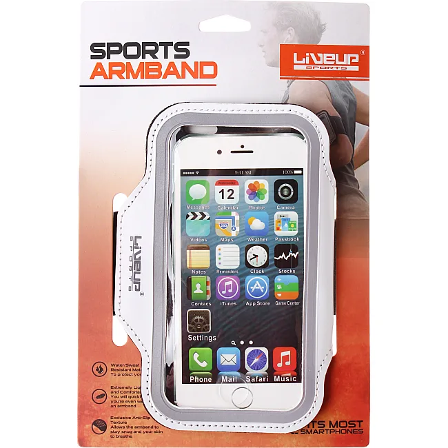 Чехол для телефона SPORTS ARMBAND черный, белый 135х67мм