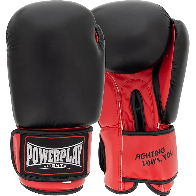 Боксерские перчатки PowerPlay 3004 Classic Черно-Красные