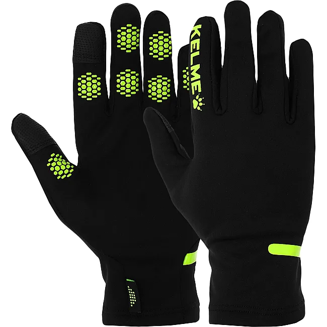 Спортивные перчатки
 тренировочные теплые KELME 9886405.9010 (Черный-салатовый)