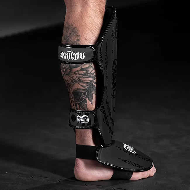 Защита голени и стопы Phantom Muay Thai Black