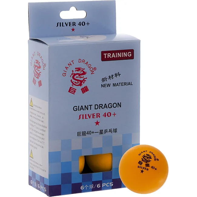 Мячи для настольного тенниса
 GIANT DRAGON SILVER 40+ 1star MT-6562 6шт (Оранжевый)