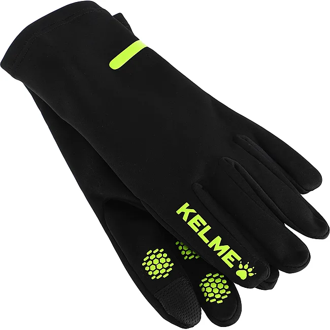 Спортивные перчатки
 тренировочные теплые KELME 9886405.9010 (Черный-салатовый)