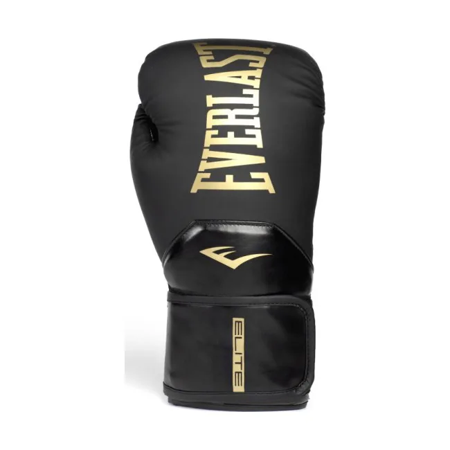 Боксерські рукавиці Everlast ELITE 2 BOXING GLOVES чорний, золотий 12 унцій