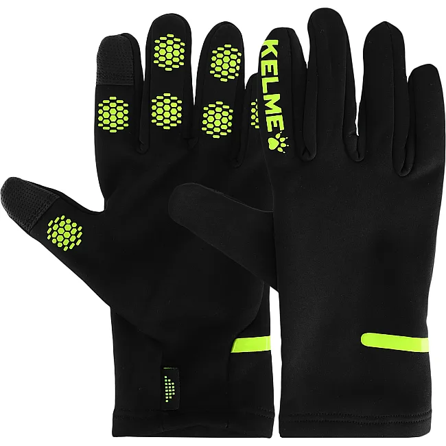 Спортивные перчатки
 тренировочные теплые KELME 9886405.9010 (Черный-салатовый)