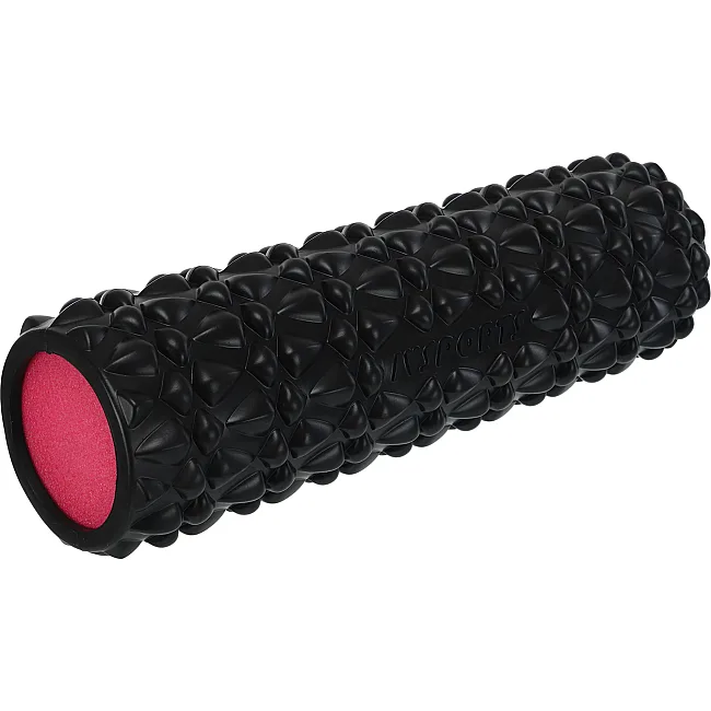 Роллер массажный цилиндр (ролик мфр) заполненный пеной 45см Bubble Roller SP-SPORT FI-9391 (Черный)