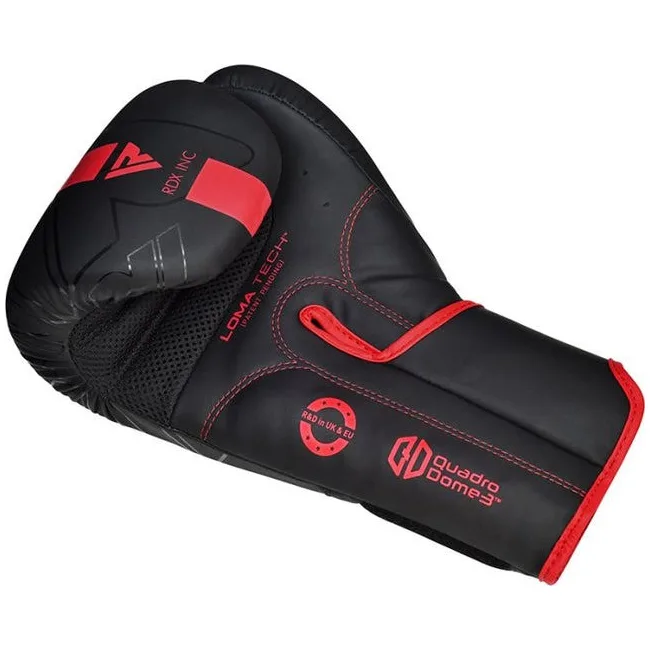 Боксерские перчатки RDX F6 Kara Matte Red (капа в комплекте)
