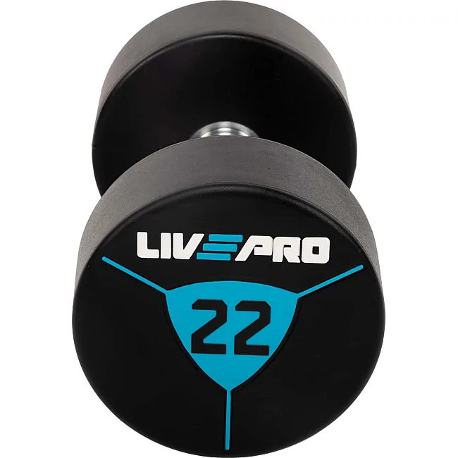 Гантели профессиональные
 с полиуретановым покрытием LiveUp LP8000-22 2шт по 22кг