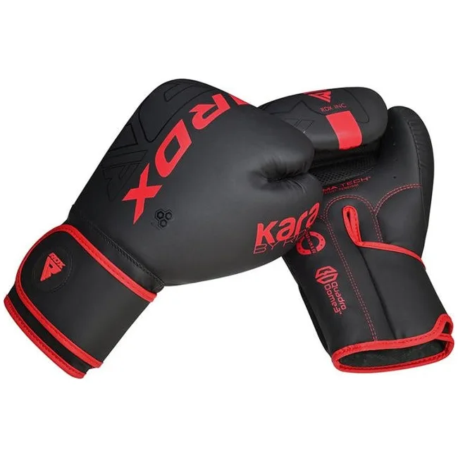 Боксерские перчатки RDX F6 Kara Matte Red (капа в комплекте)