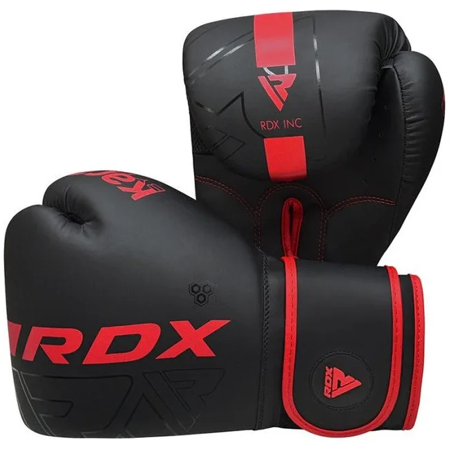 Боксерские перчатки RDX F6 Kara Matte Red (капа в комплекте)