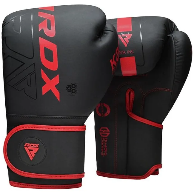 Боксерские перчатки RDX F6 Kara Matte Red (капа в комплекте)