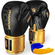 Перчатки для бокса PHANTOM APEX Black/Gold (капа в подарок)