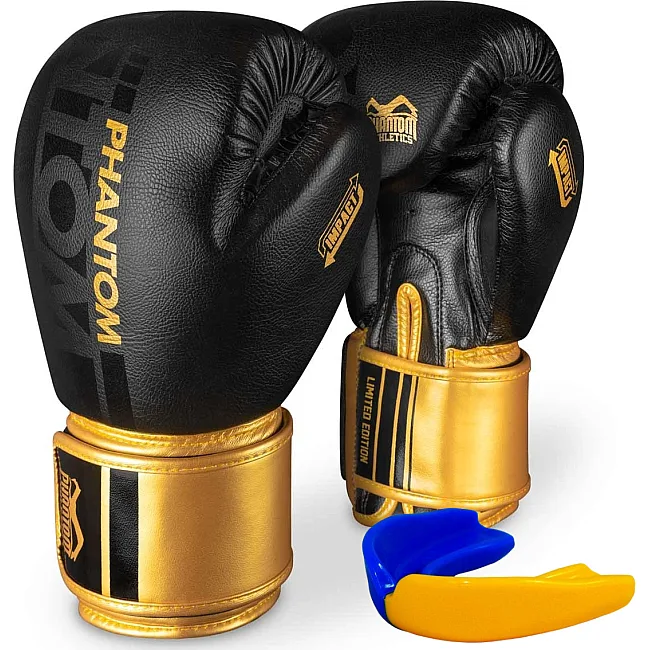 Перчатки для бокса PHANTOM APEX Black/Gold (капа в подарок)