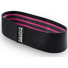 Резинка для фитнеса тканевая POWER SYSTEM PS-4091 Booty Band LVL 1 Black/Pink (d_64 см. 18-23кг.)