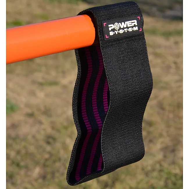 Резинка для фитнеса тканевая POWER SYSTEM PS-4091 Booty Band LVL 1 Black/Pink (d_64 см. 18-23кг.)