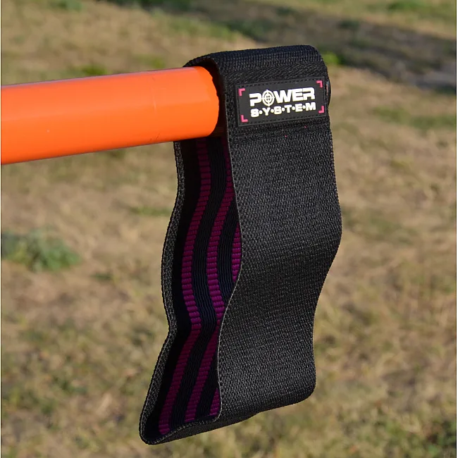 Резинка для фитнеса тканевая POWER SYSTEM PS-4091 Booty Band LVL 1 Black/Pink (d_64 см. 18-23кг.)