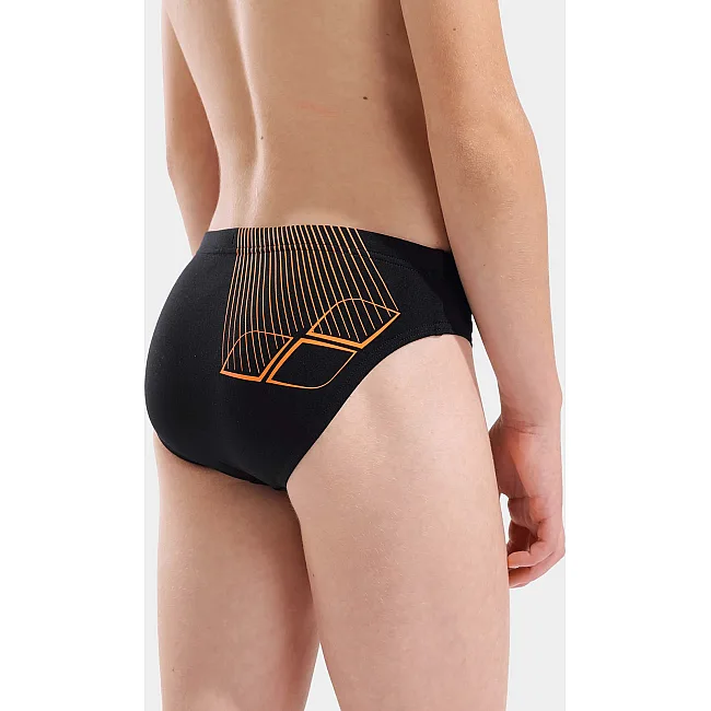 Плавки-слепые для мальчиков Arena BRIGHT SWIM BRIEFS черный, оранжевый (для детей)