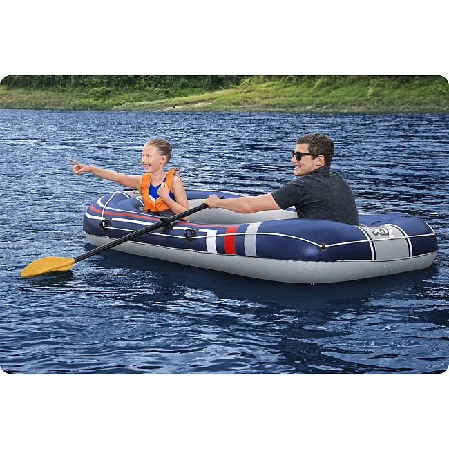 Човен надувний Bestway Hydro-Force Treck X1 228 х 121 см, сіро-синій