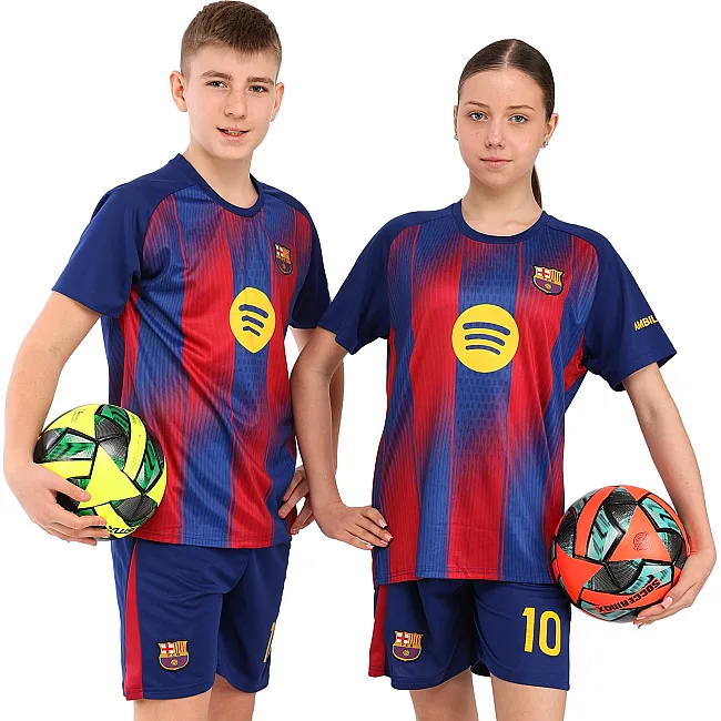Розпродаж! Футбольна форма дитяча із символікою клубу BARCELONA YAMAL 10 домашня 2026 SP-SPORT CO-7344 (Синій-бордовий)