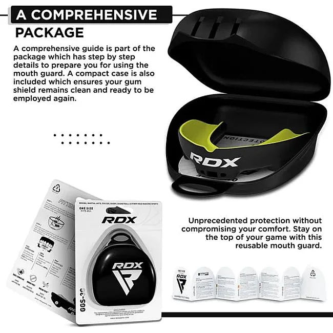Капа RDX MOUTH GUNDER ARMOURRD JUNIOR черный, зеленый (для детей) One Size