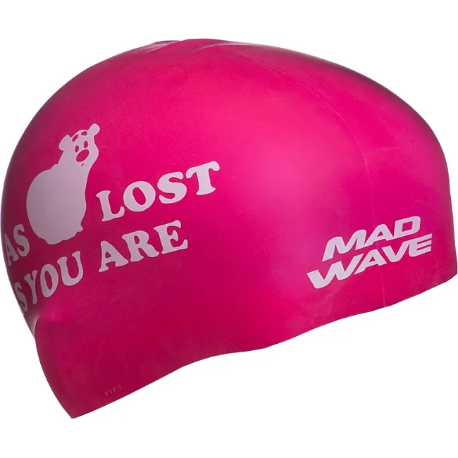 Двухсторонняя шапочка для плавания
 силиконовая юниорская MADWAVE
 BOO! reversible M055022 (Черный-розовый)