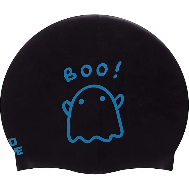 Двухсторонняя шапочка для плавания
 силиконовая юниорская MADWAVE
 BOO! reversible M055022 (Черный-розовый)