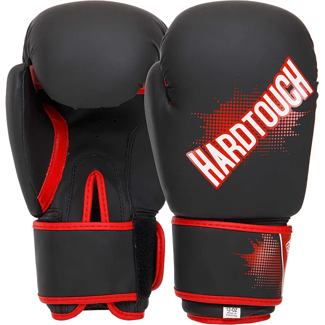 Рукавички для боксу PU HARD TOUCH BO-4432 (Чорно-червоний)