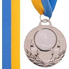 Медаль спортивна зі стрічкою тематична SP-SPORT AIM Більярд C-4846-0021 ø5см (Срібний)