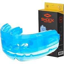 Капа для бокса Shock Doctor Double Braces под брекеты, верхние и нижние зубы, взрослая (возраст 12+) Blue (art. 4300-BLU-AD)
