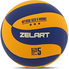 Волейбольний м'яч ZELART VB-2024 №5 PU (Жовтий-синій)