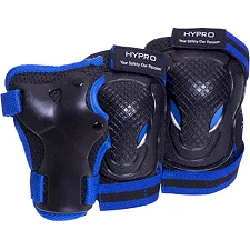 Защита для роликов детская наколенники налокотники перчатки HYPRO SK-6967 (Черный-синий)