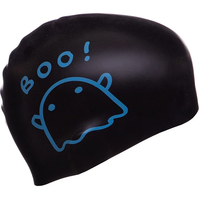 Двухсторонняя шапочка для плавания
 силиконовая юниорская MADWAVE
 BOO! reversible M055022 (Черный-розовый)