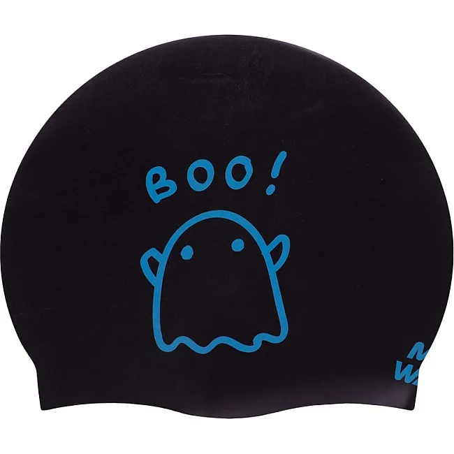 Двухсторонняя шапочка для плавания
 силиконовая юниорская MADWAVE
 BOO! reversible M055022 (Черный-розовый)