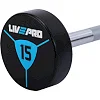Штанга неразборная с фиксированным весом прямая полиуретановая LiveUp LP8010-15 длина-89,2см 15кг