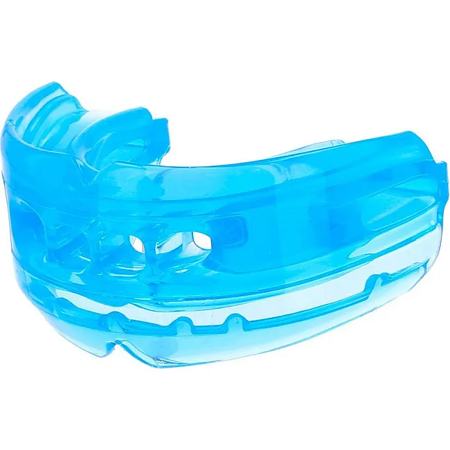 Капа для бокса Shock Doctor Double Braces под брекеты, верхние и нижние зубы, взрослая (возраст 12+) Blue (art. 4300-BLU-AD)