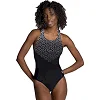 Купальник закрытый для женщин Arena KIKKO V SWIMSUIT V BACK GRAPHI черный, серый
