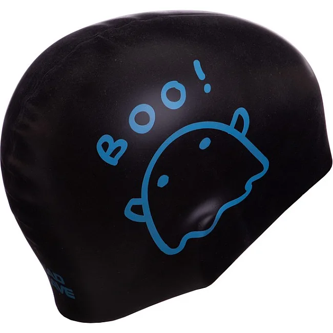 Двухсторонняя шапочка для плавания
 силиконовая юниорская MADWAVE
 BOO! reversible M055022 (Черный-розовый)