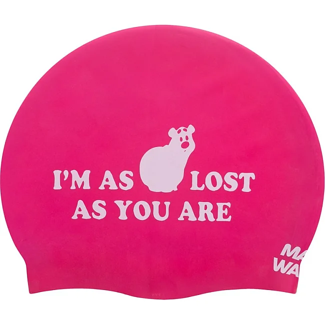 Двухсторонняя шапочка для плавания
 силиконовая юниорская MADWAVE
 BOO! reversible M055022 (Черный-розовый)