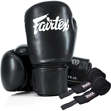Боксерские перчатки Fairtex BGV27 Black (бинты в комплекте)