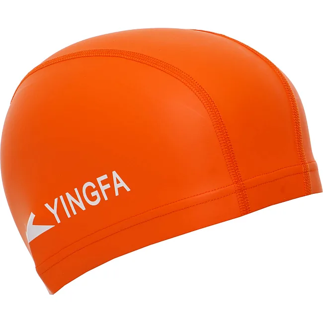 Шапочка для бассейна текстильная с покрытием PU YINGFA C0077 (Оранжевый)